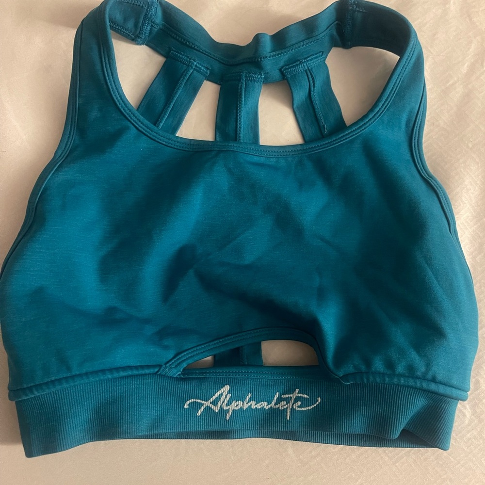 Alphalete Blue Sports Bra Moisture-Wicking Medium Support